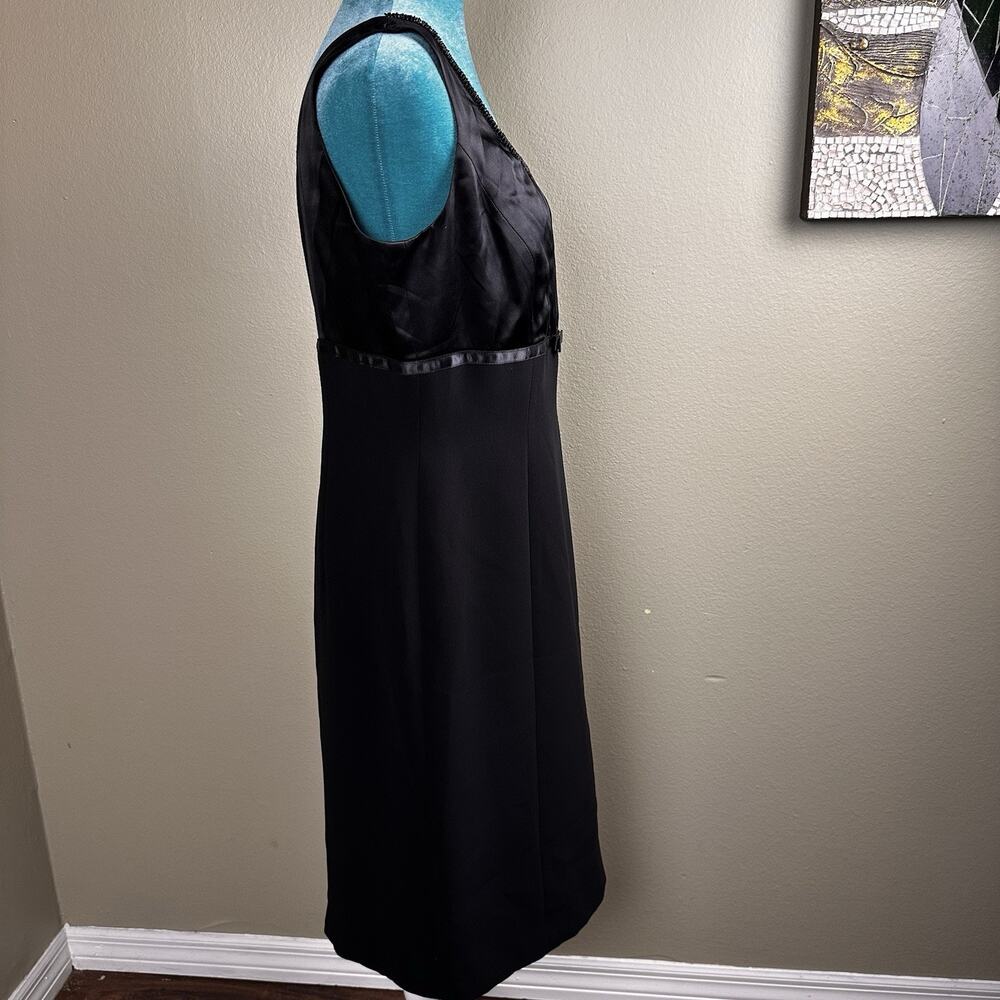 Tahari Arthur Levine Women 10 dress formal sheath black silk poly holiday party - Picture 5 of 16
